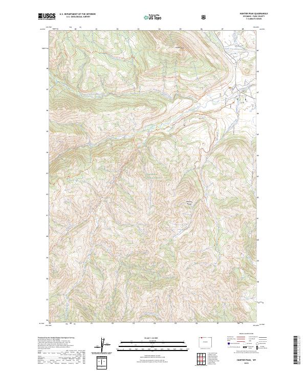 Hunter Peak, WY — USGS 7.5-minute topo (2023)
