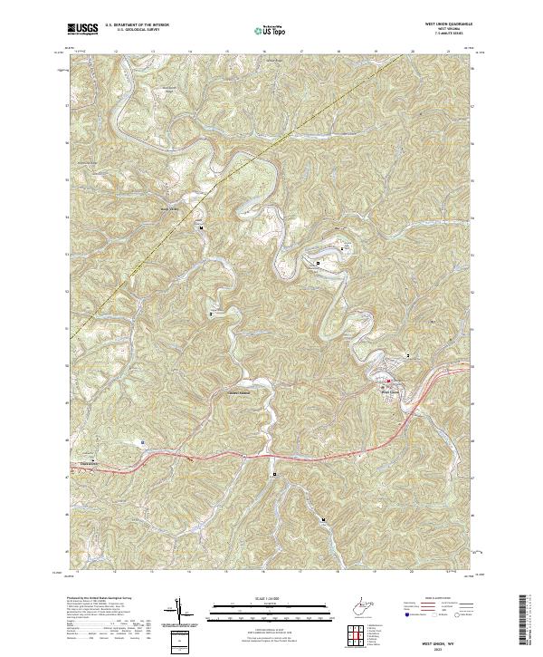 West Union, WV — USGS 7.5-minute topo (2023)