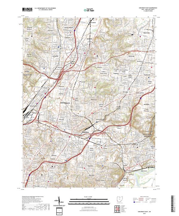 Cincinnati East, OH — USGS 7.5-minute topo (2023)