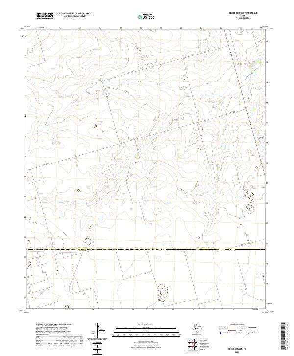 Benge Corner, TX — USGS 7.5-minute topo (2022)