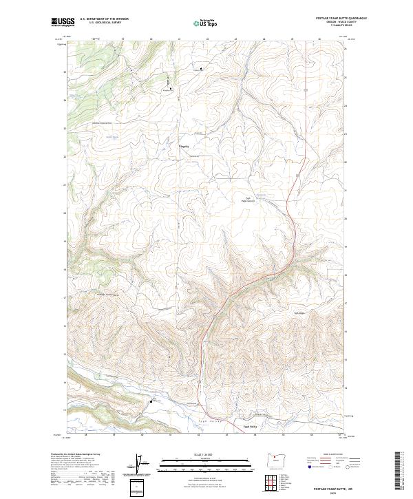Postage Stamp Butte, OR — USGS 7.5-minute topo (2023)