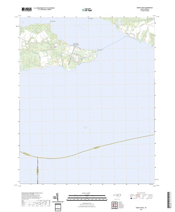 Harvey Neck, NC — USGS 7.5-minute topo (2022)