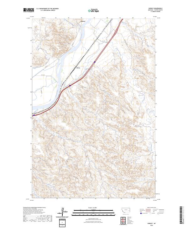 Shirley, MT — USGS 7.5-minute topo (2024)