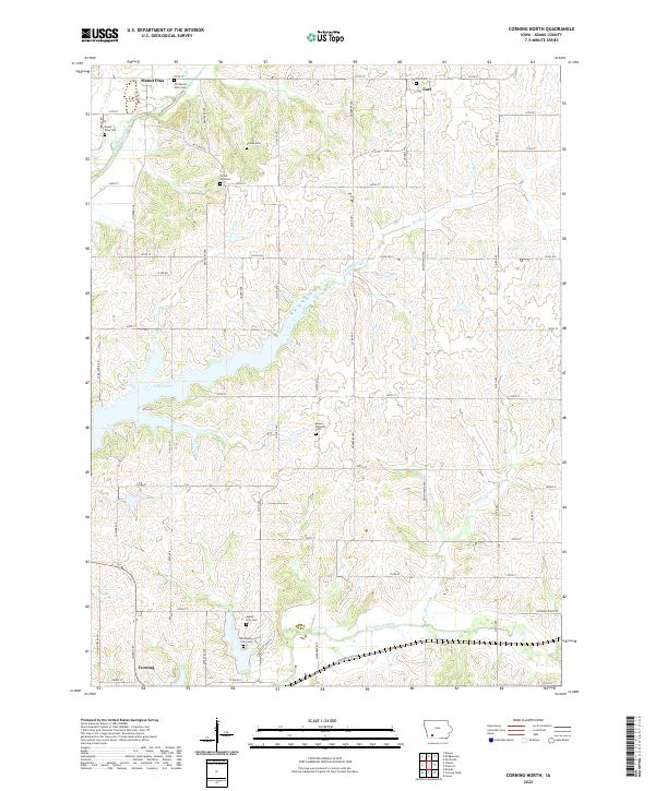 Corning North, IA — USGS 7.5-minute topo (2022)