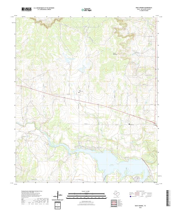 West Sweden, TX — USGS 7.5-minute topo (2022)