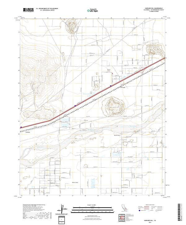 Harvard Hill, CA — USGS 7.5-minute topo (2021)