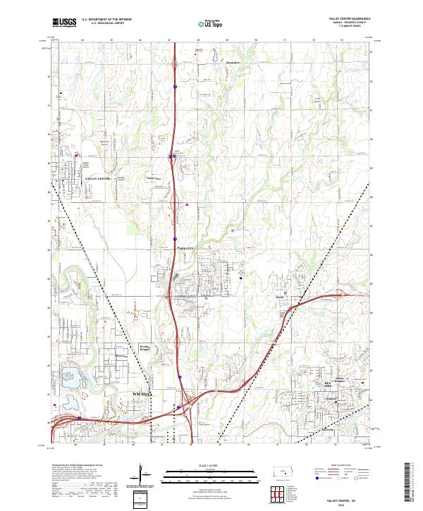 Valley Center, KS — USGS 7.5-minute topo (2022)