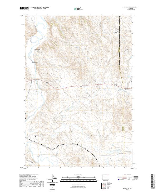 Arvada NE, WY — USGS 7.5-minute topo (2021)