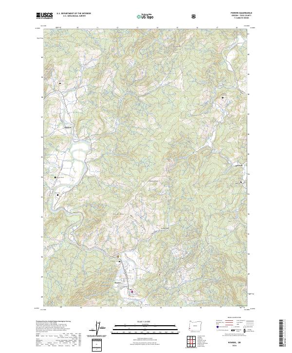 Powers, OR — USGS 7.5-minute topo (2024)