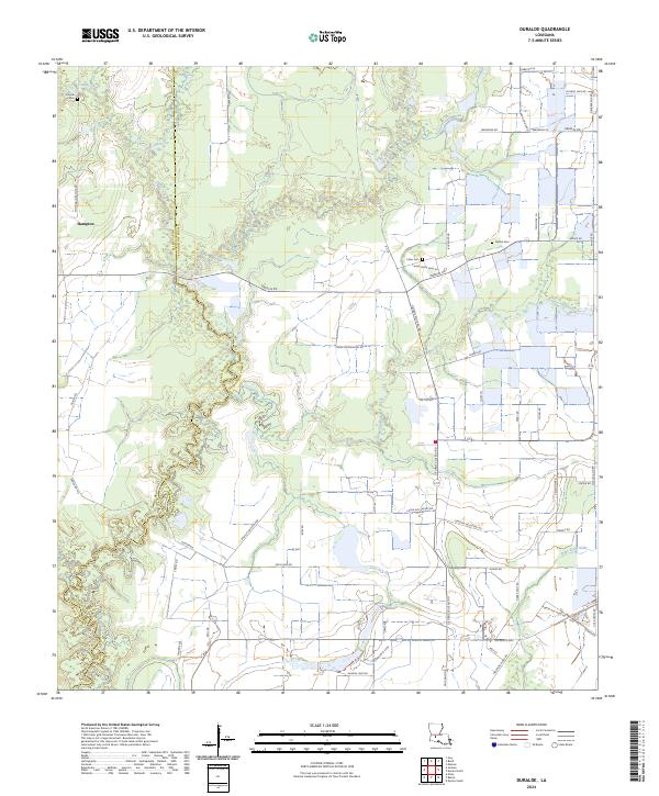 Duralde, LA — USGS 7.5-minute topo (2024)