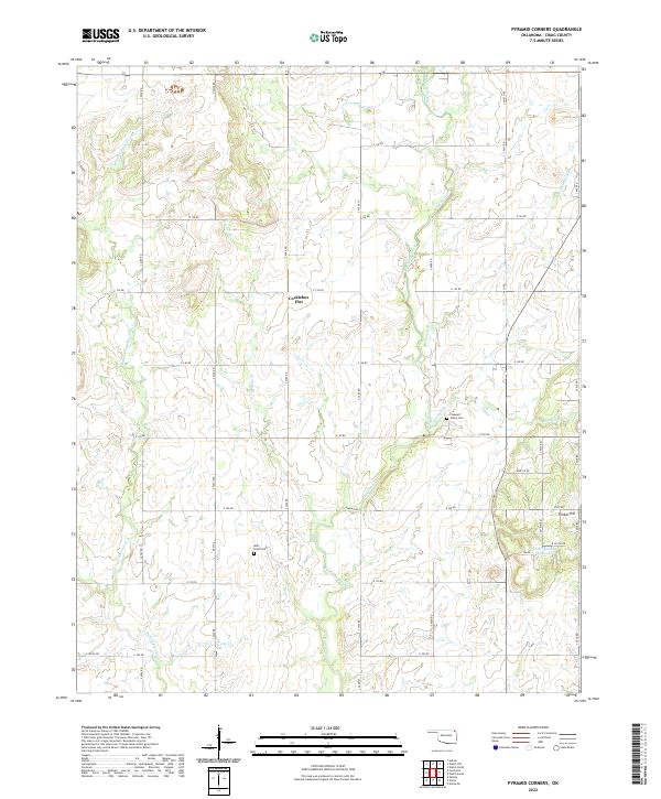 Pyramid Corners, OK — USGS 7.5-minute topo (2022)