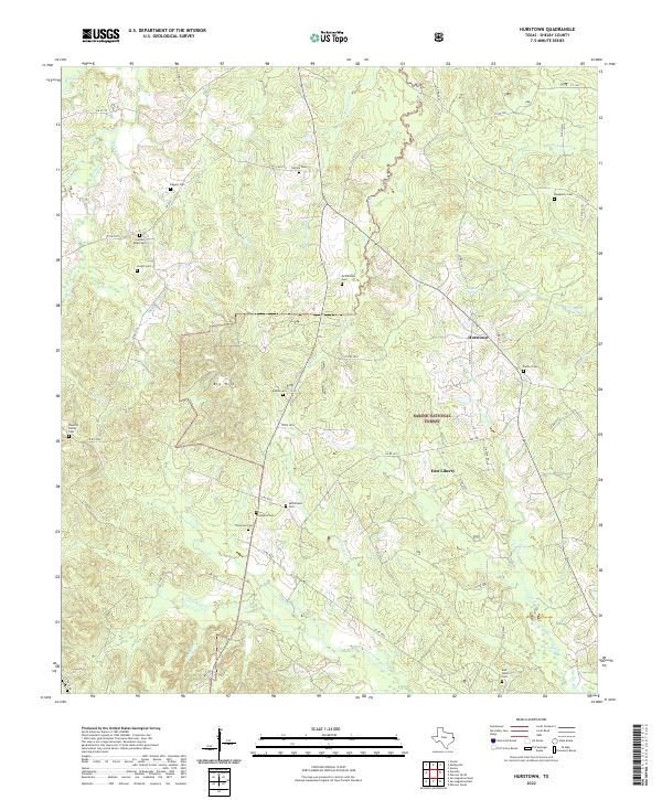 Hurstown, TX — USGS 7.5-minute topo (2022)