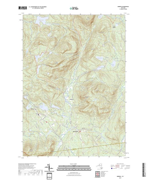 Minerva, NY — USGS 7.5-minute topo (2023)