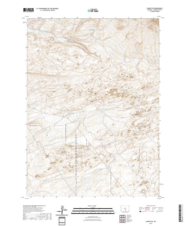 Lamont NE, WY — USGS 7.5-minute topo (2021)