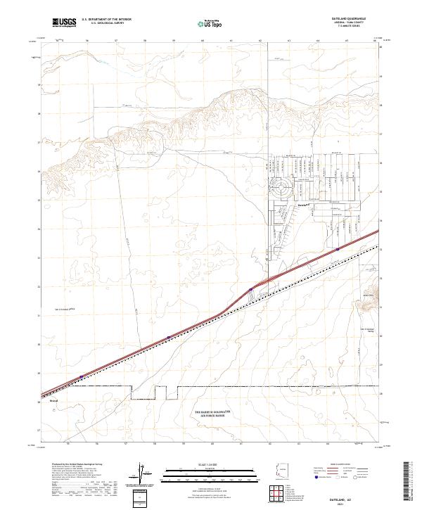 Dateland, AZ — USGS 7.5-minute topo (2021)
