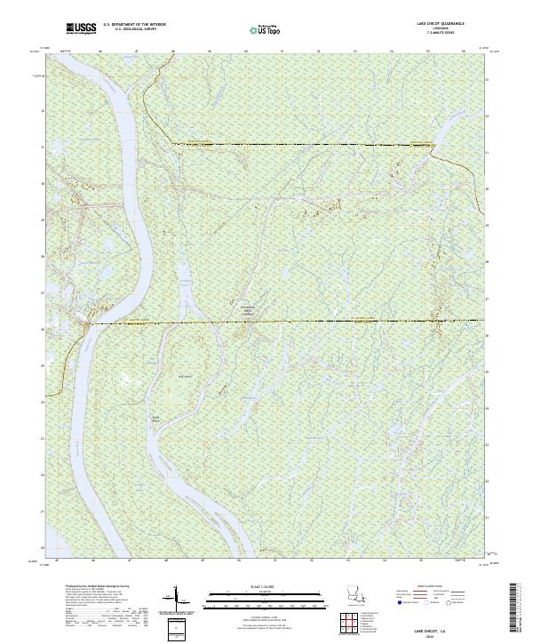 Lake Chicot, LA — USGS 7.5-minute topo (2024)