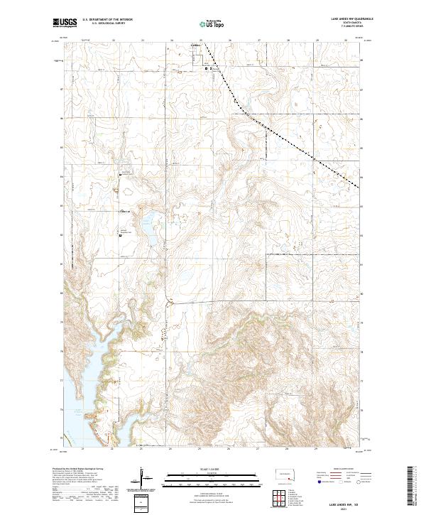 Lake Andes NW, SD — USGS 7.5-minute topo (2021)