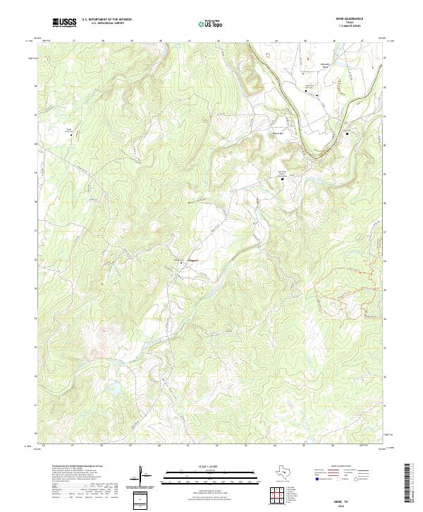Bend, TX — USGS 7.5-minute topo (2022)