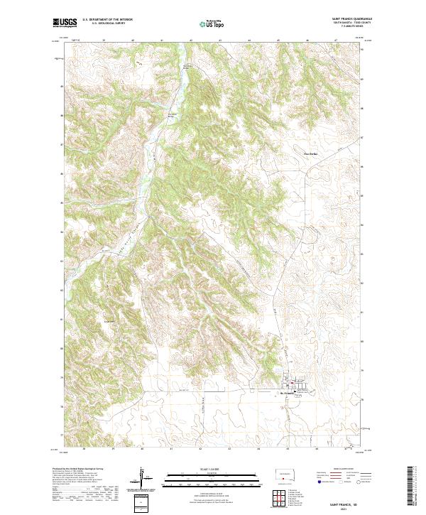 Saint Francis, SD — USGS 7.5-minute topo (2021)