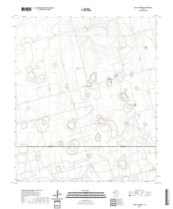 Saint Lawrence, TX — USGS 7.5-minute topo (2022)