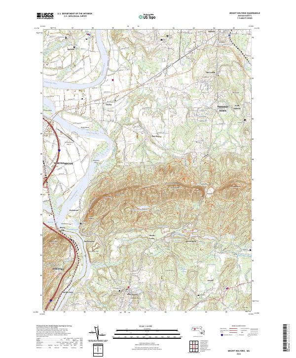 Mount Holyoke, MA — USGS 7.5-minute topo (2024)