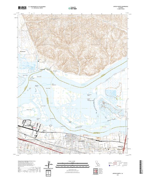 Antioch North, CA — USGS 7.5-minute topo (2021)