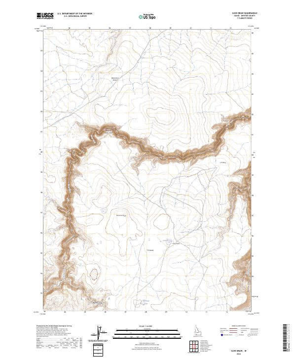 Cave Draw, ID — USGS 7.5-minute topo (2024)