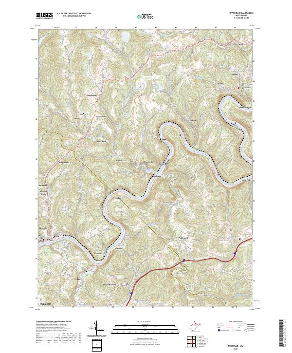 Rivesville, WV — USGS 7.5-minute topo (2023)