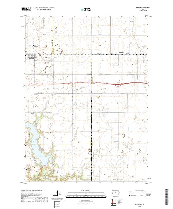 Duncombe, IA — USGS 7.5-minute topo (2022)