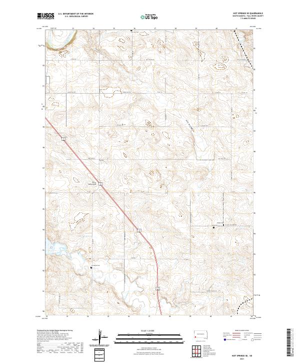 Hot Springs SE, SD — USGS 7.5-minute topo (2021)