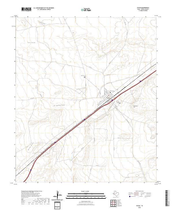 Toyah, TX — USGS 7.5-minute topo (2022)