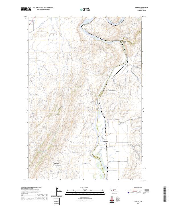 Lombard, MT — USGS 7.5-minute topo (2024)