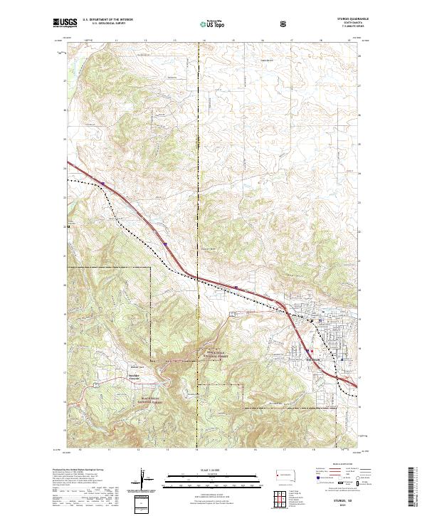 Sturgis, SD — USGS 7.5-minute topo (2021)
