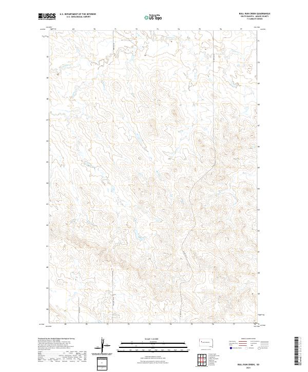 Bull Run Creek, SD — USGS 7.5-minute topo (2021)