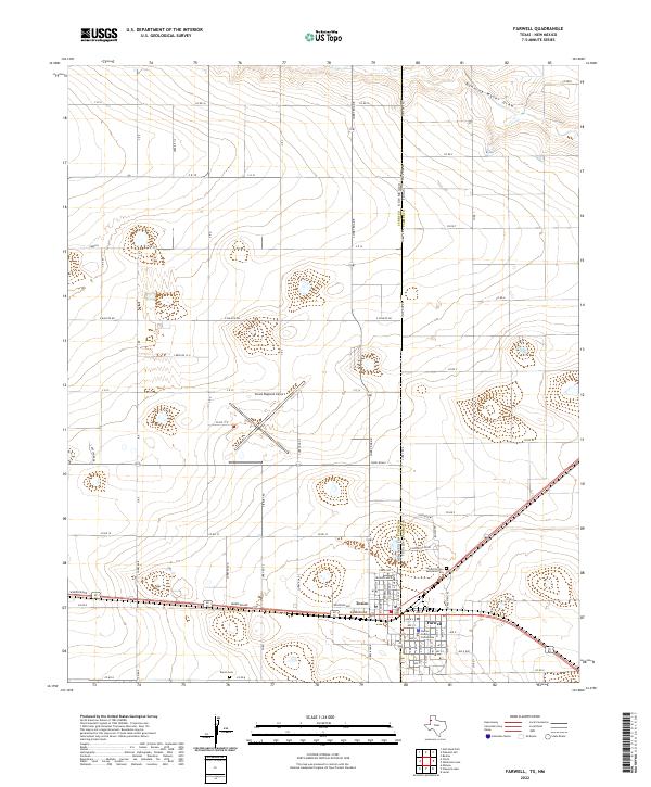 Farwell, TX-NM — USGS 7.5-minute topo (2022)