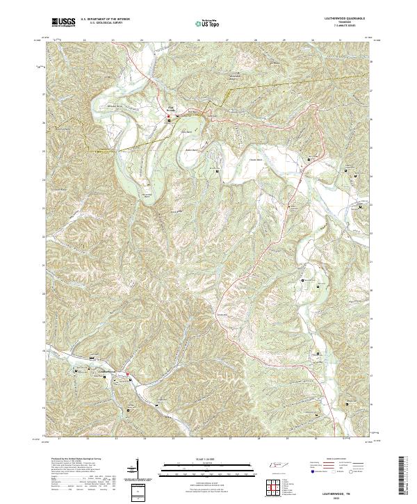 Leatherwood, TN — USGS 7.5-minute topo (2022)
