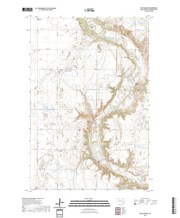 Fort Ransom, ND — USGS 7.5-minute topo (2024)