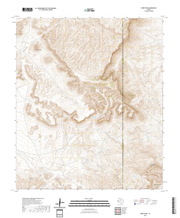 Sheep Peak, TX — USGS 7.5-minute topo (2022)