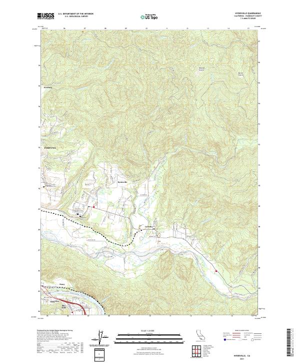 Hydesville, CA — USGS 7.5-minute topo (2021)
