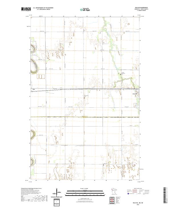 Oslo NE, MN-ND — USGS 7.5-minute topo (2022)