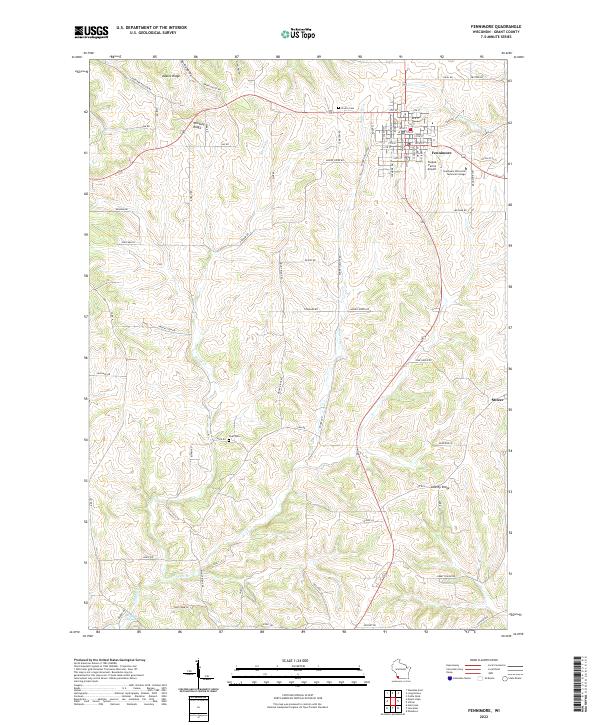Fennimore, WI — USGS 7.5-minute topo (2022)