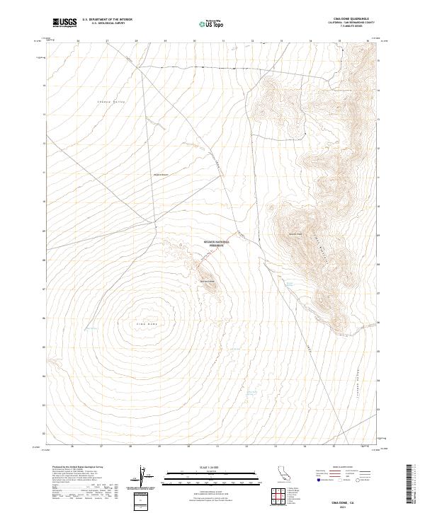 Cima Dome, CA — USGS 7.5-minute topo (2021)