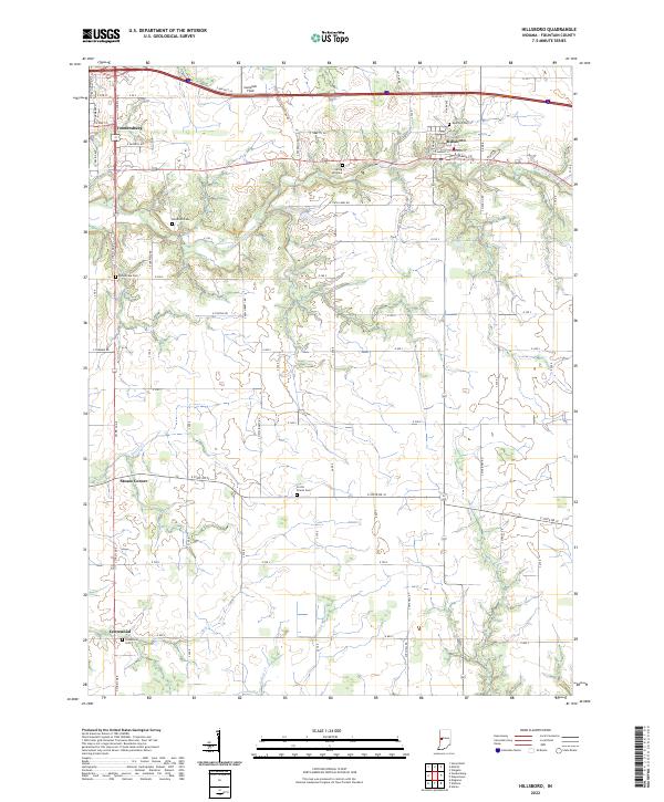 Hillsboro, IN — USGS 7.5-minute topo (2022)