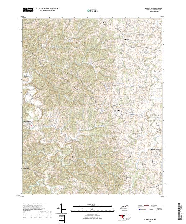Cornishville, KY — USGS 7.5-minute topo (2022)