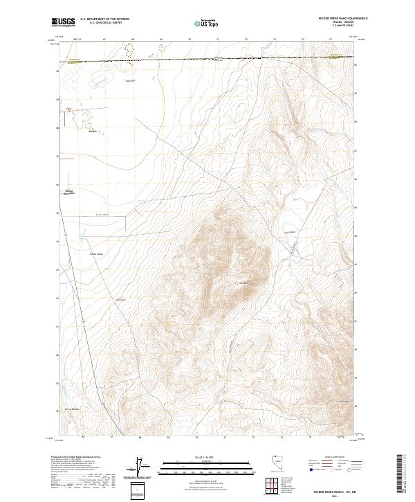 Wilder Creek Ranch, NV-OR — USGS 7.5-minute topo (2021)