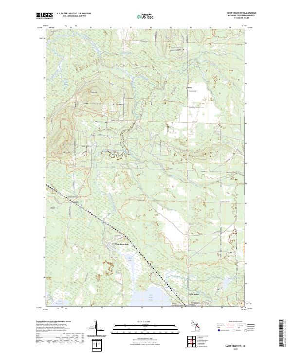 Saint Helen NW, MI — USGS 7.5-minute topo (2023)