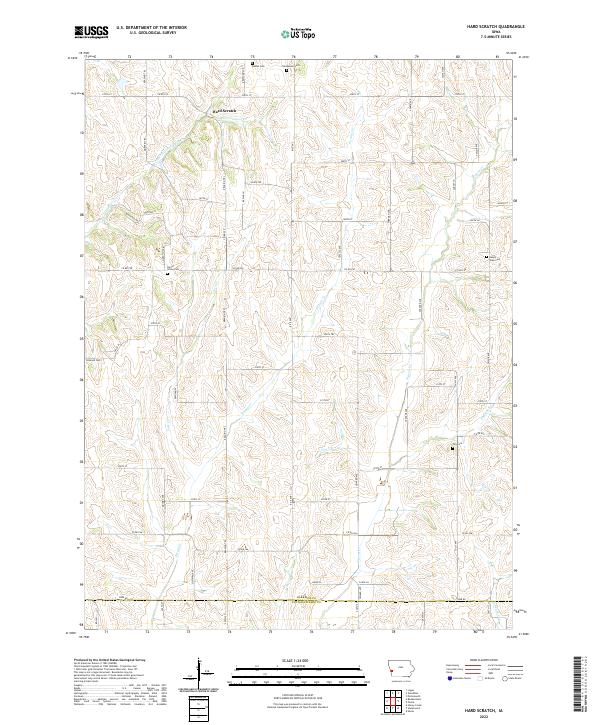 Hard Scratch, IA — USGS 7.5-minute topo (2022)