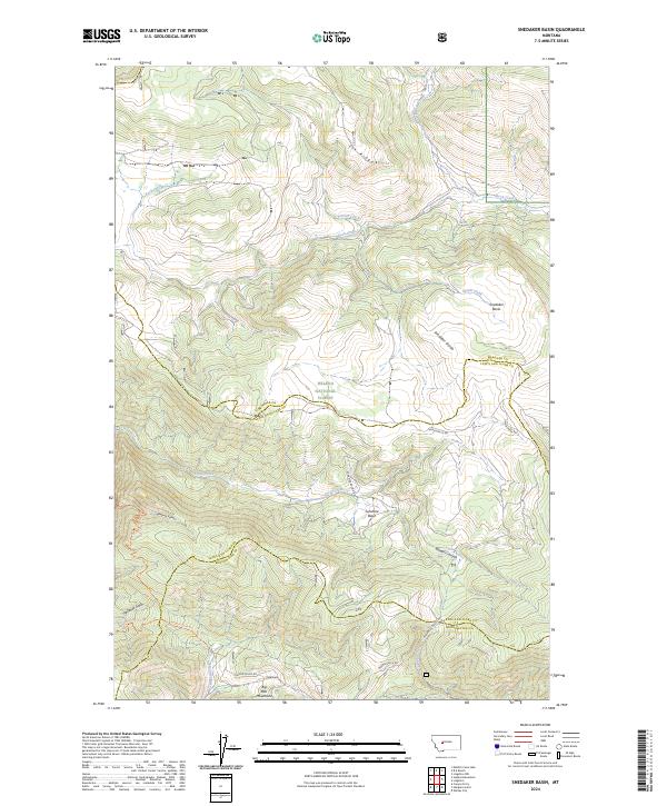 Snedaker Basin, MT — USGS 7.5-minute topo (2024)