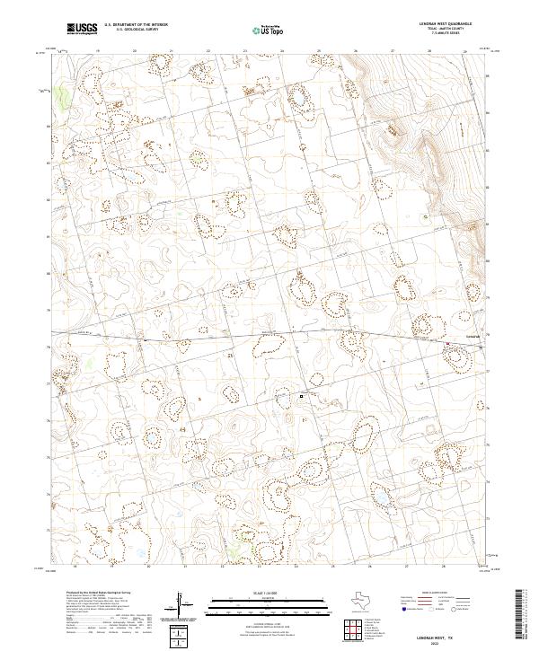 Lenorah West, TX — USGS 7.5-minute topo (2022)