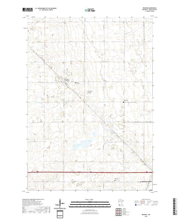 Reading, MN — USGS 7.5-minute topo (2022)
